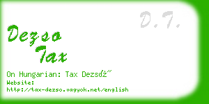 dezso tax business card